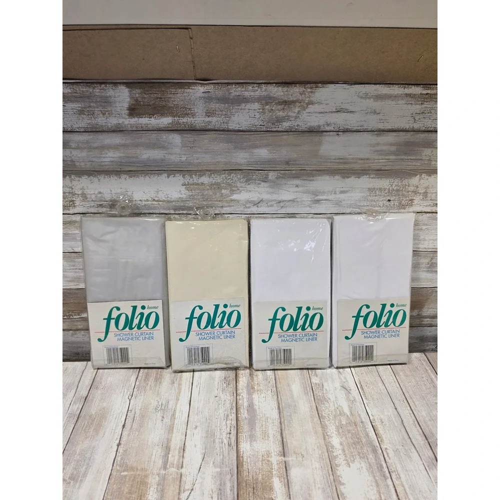 Lot of 4 Folio Home Magnetic Shower Curtain Liners 70x72 Heavy Gauge Vinyl READ